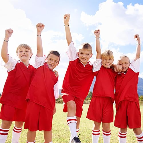 Miniatura 6 de Regalos de fiesta de fútbol, 40 unidades, pulseras inspiradoras ajustables con dijes de fútbol, béisbol y baloncesto (fútbol)