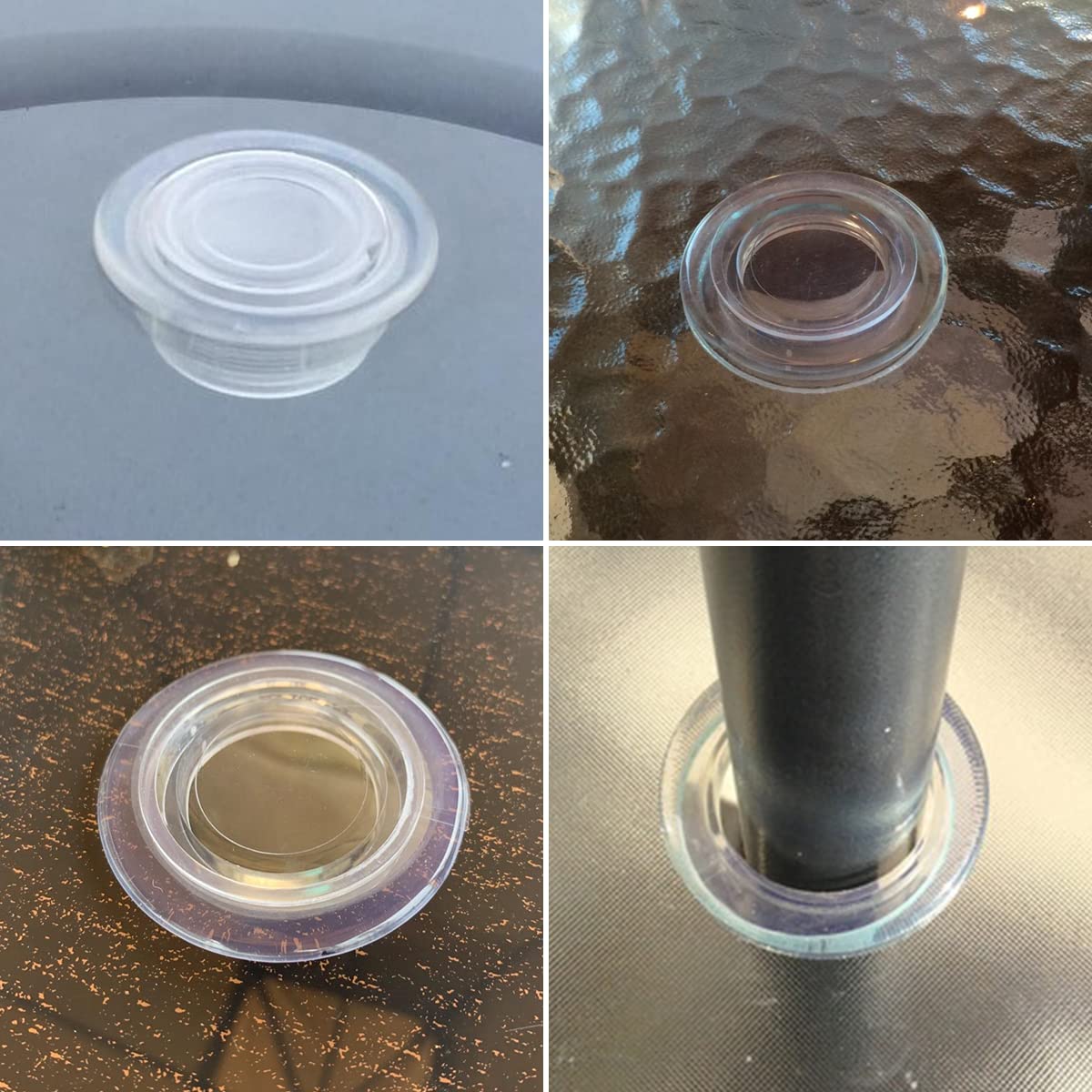 Maitys 4-teiliges Silikon-Schirmloch-Stopfen & Kappen Set – Für 5,1 Cm Loch Im Glastisch, Braun