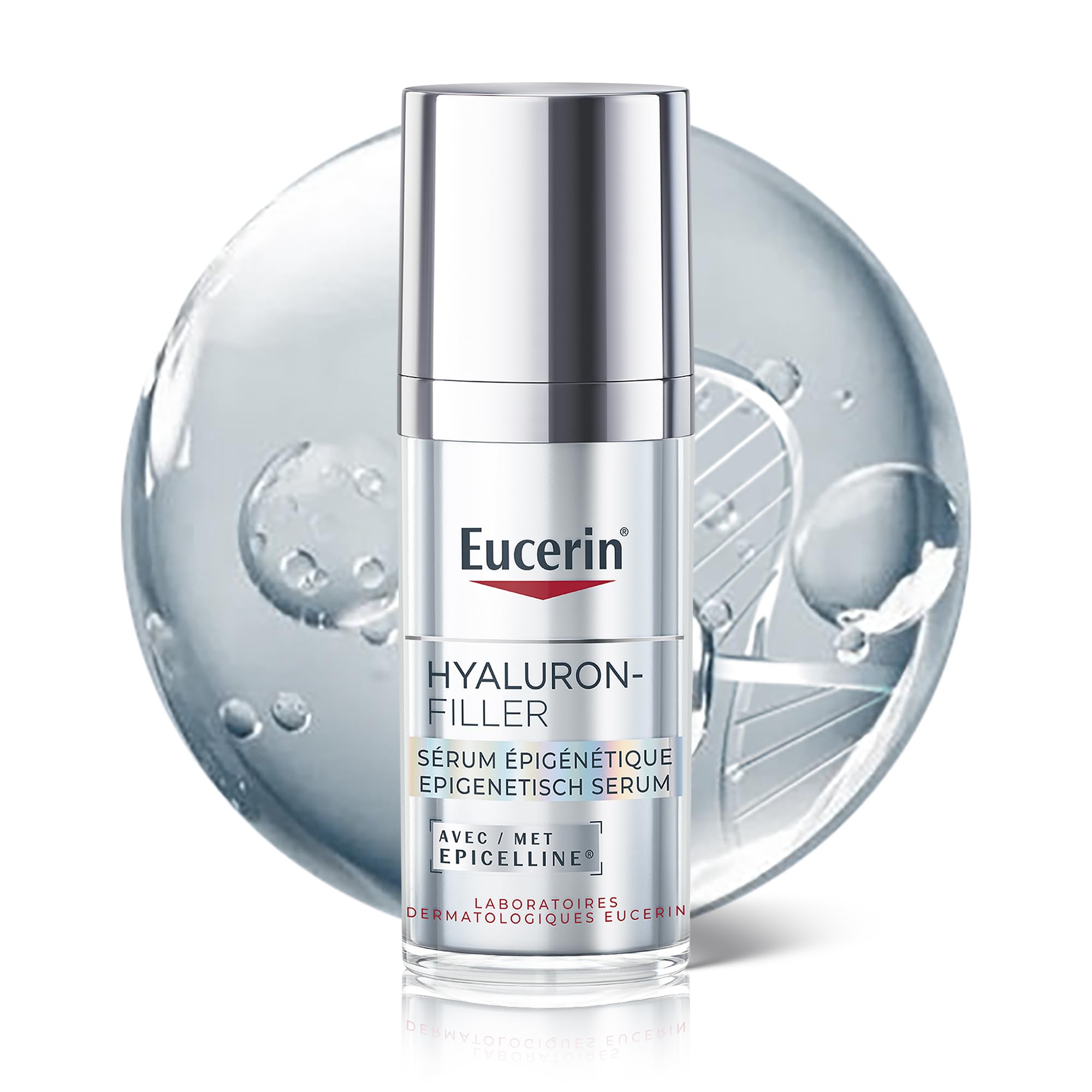 Eucerin HYALURON-FILLER Sérum Épigénétique 30ml, Sérum visage anti-âge qui inverse 10 signes visibles de l’âge, Skincare Eucerin anti-âge à l’Épicelline et acide hyaluronique