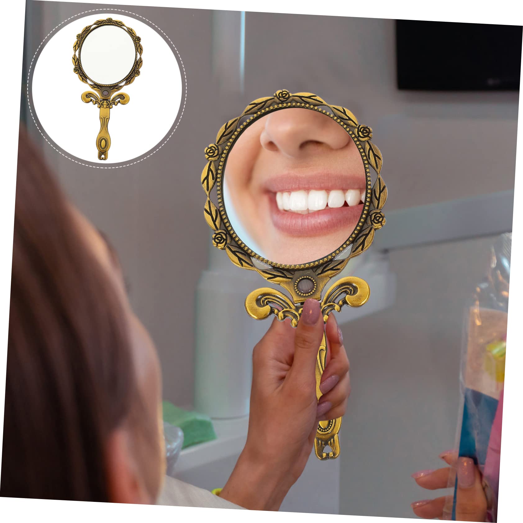 Housoutil 4pezzi Specchietto Da Trucco Portatile e Specchio Cosmetico Maneggevole Con Design Elegante e Alta Definizione Per Uso Quotidiano e Regali Per Donne Di Tutte Le Età