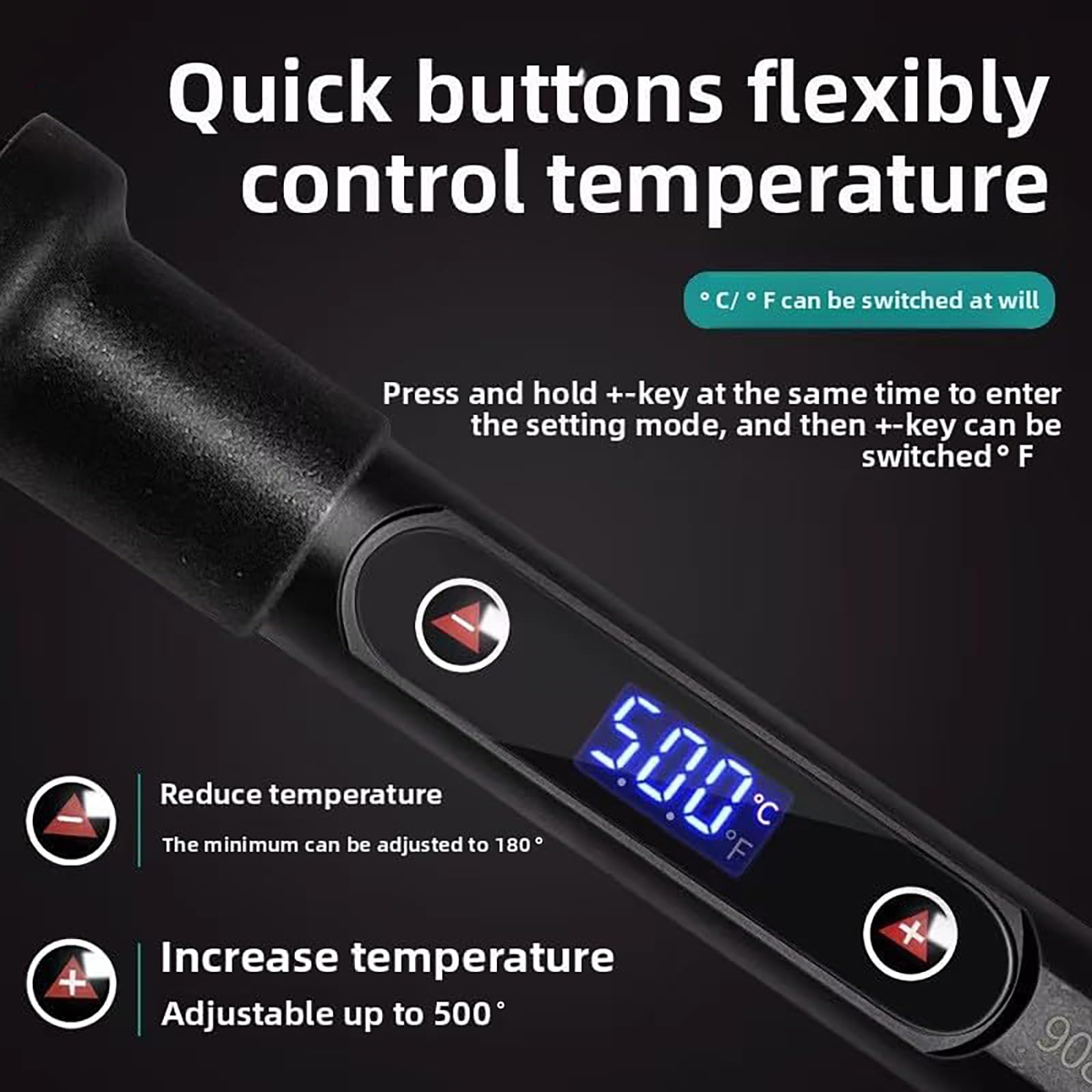 Saldatore a Stagno 80W Professionale con LCD, Temperatura Regolabile 180-520°C, Kit 13 in 1 per Elettronica
