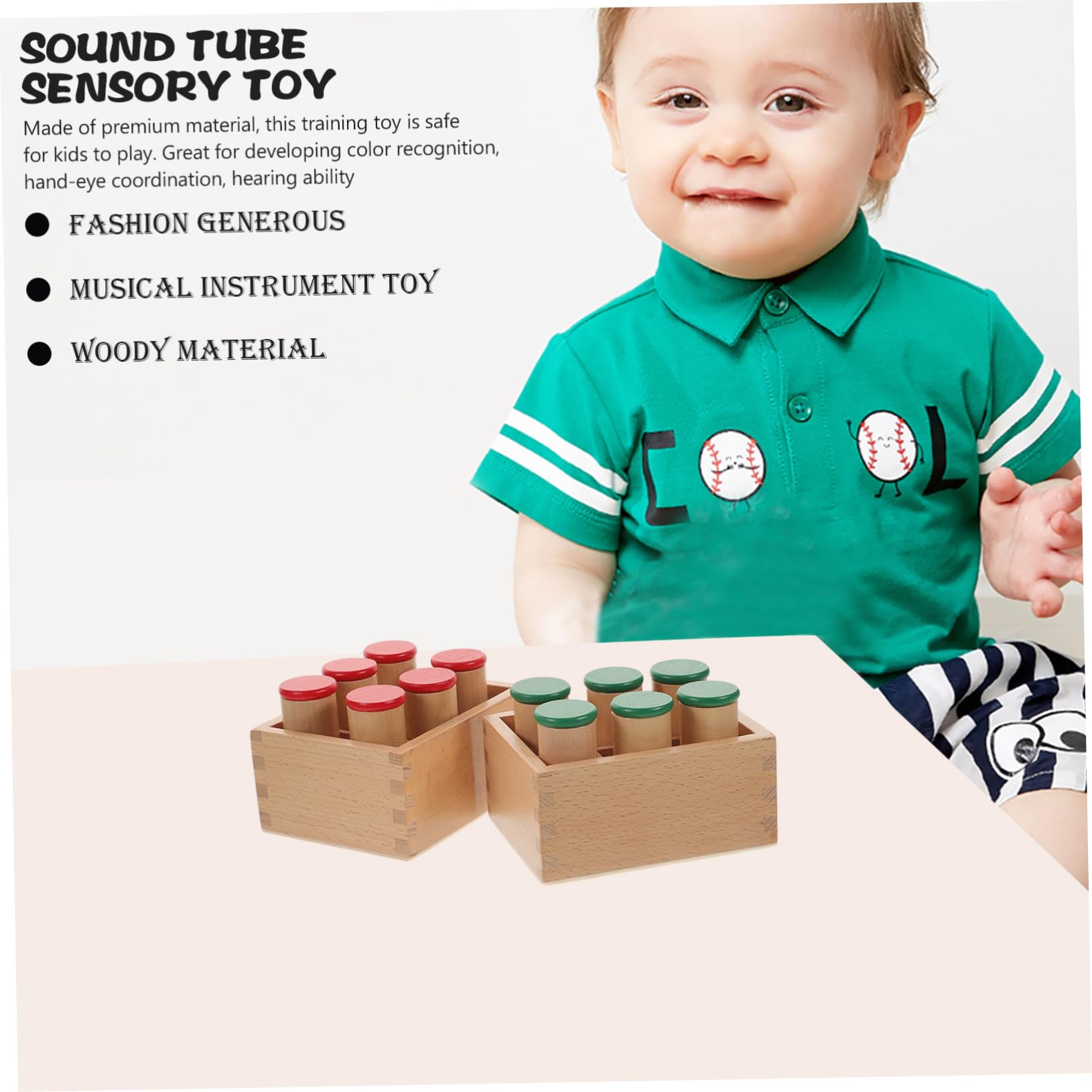 Sound Cylinder Shaking Box in Legno, Gioco Sensoriale | Sei Scomparti, Design Educativo per Bambini, Training Uditivo e Concentrazione