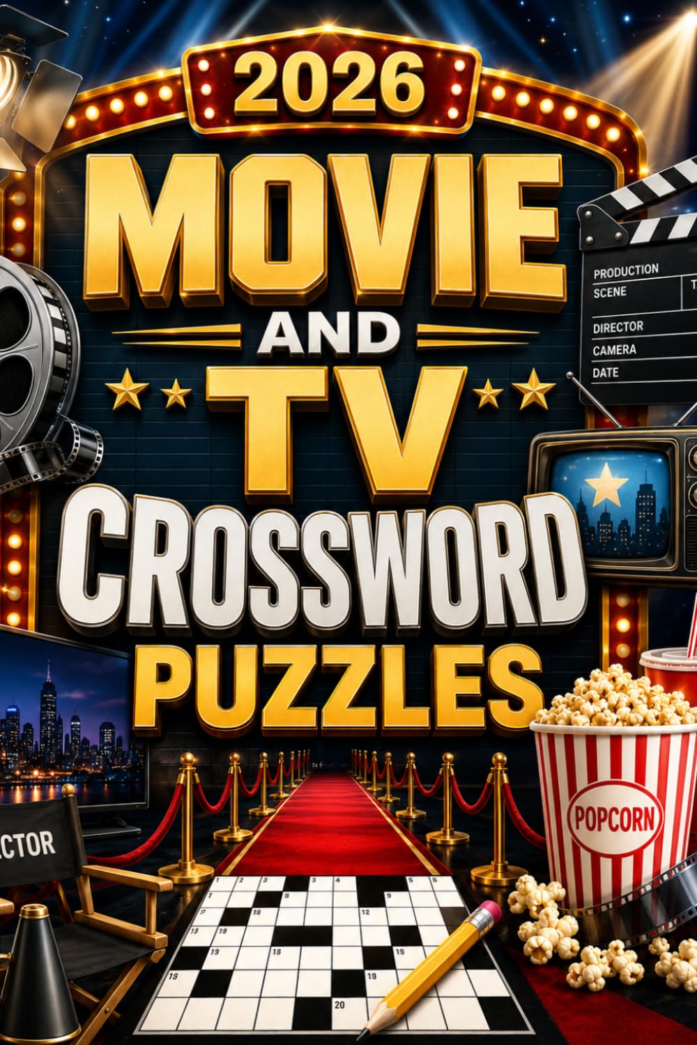 MOVIE AND TV CROSSWORD PUZZLES: Fun and Challenging Entertainment-Themed Crossword Puzzles for Adults, Teens, and Trivia Lovers