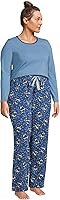 Vista 3 de Lands' End Women's Knit Pajama Set Long Sleeve T-Shirt and Pants
