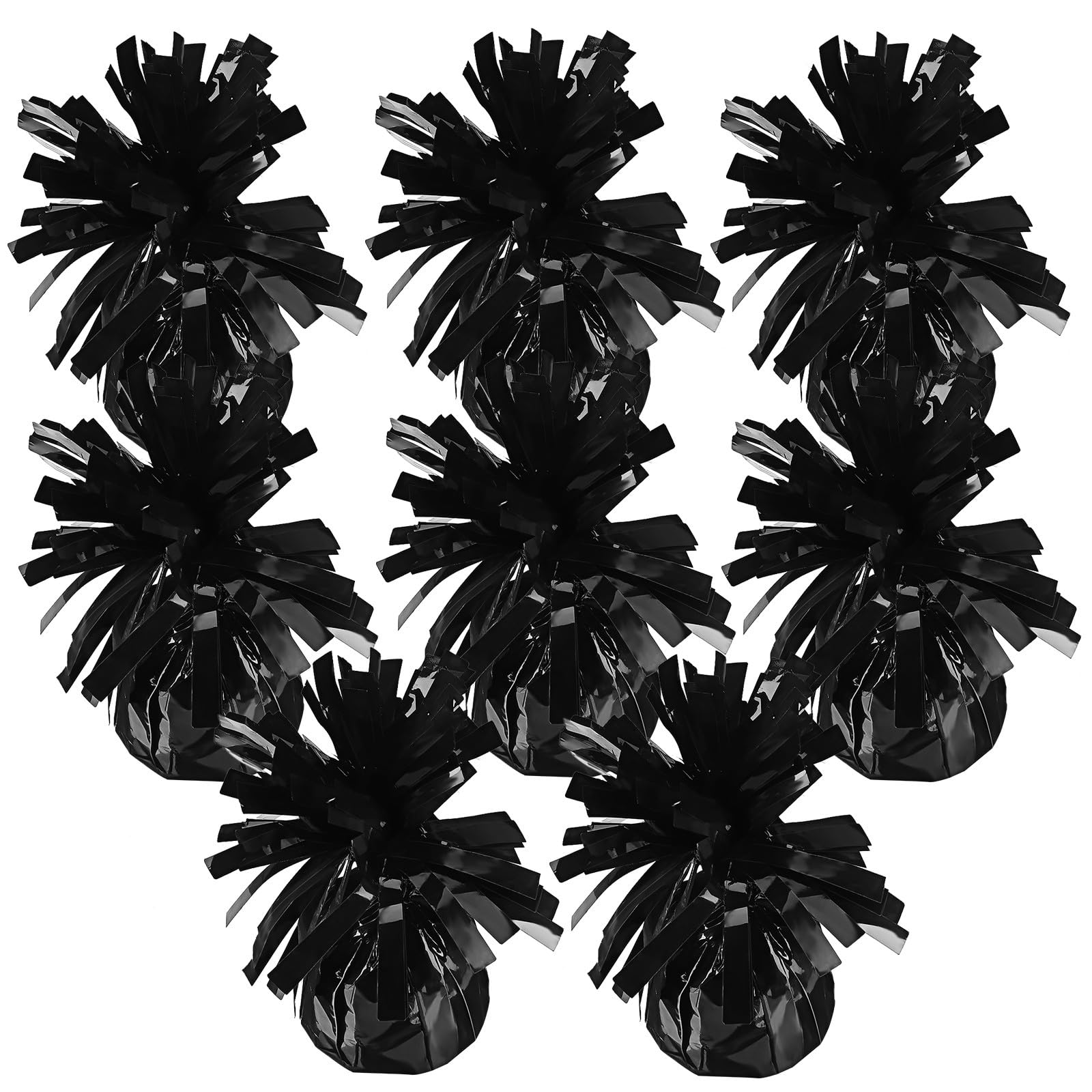 ERINGOGO Lot de 8 Poids Lourds pour Ballons de Fête en Matériau Robuste, Accessoires Suspendus Noirs pour Décoration de Mariage, Anniversaire et Événements, Stabilisateurs Polyvalents