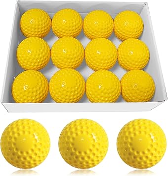 Baseballs 12 Pack Dimpled Baseballs, 9-Inch Pitching Machine Baseballs for Hand-Eye Coordination, Hitting and Fielding Practice