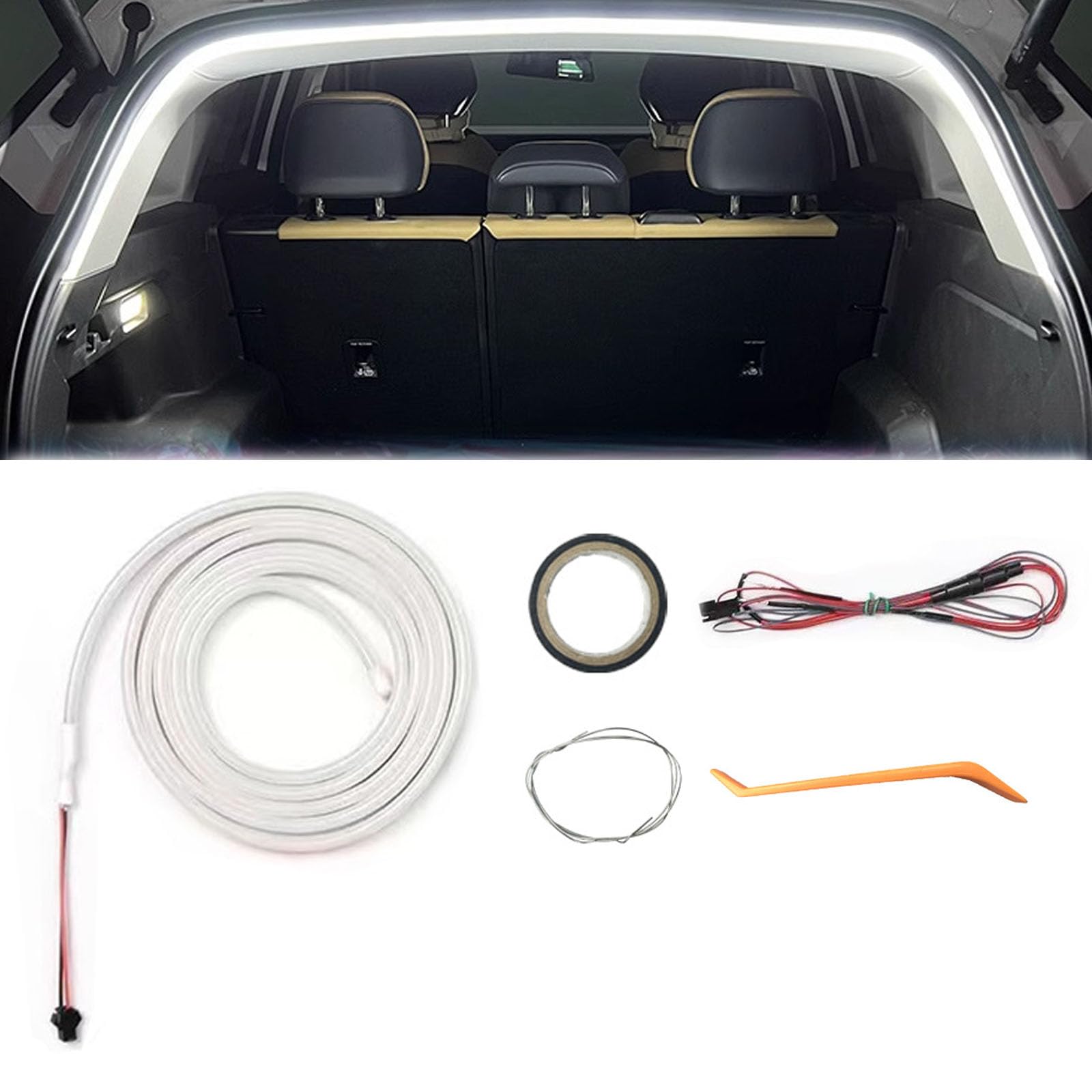 Dynamic Flowing Car Trunk Light Strip JKL08302-BANDE LED .Bande Lumineuse LED Du00e9corative Pour Capot De Voiture, U00c9clairage D'Ambiance Led Strip Light