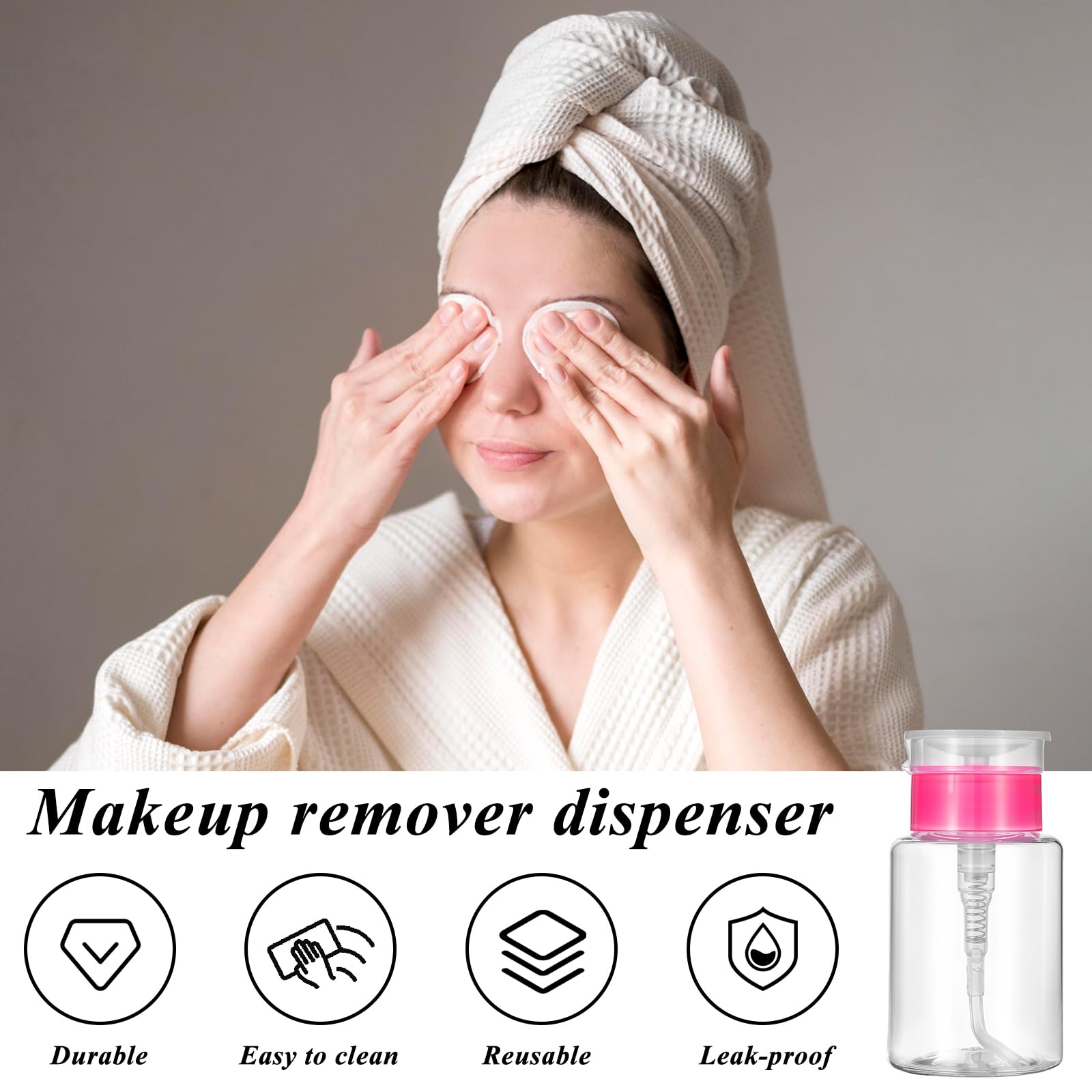 Nail Polish Remover Pump Bottle Dispenser 150 ML Push Down Pump Empty Pump Dispenser Containers for Nail Polish and Makeup Remover Clear Small Pump Bottle(3 Packs) - Image 4