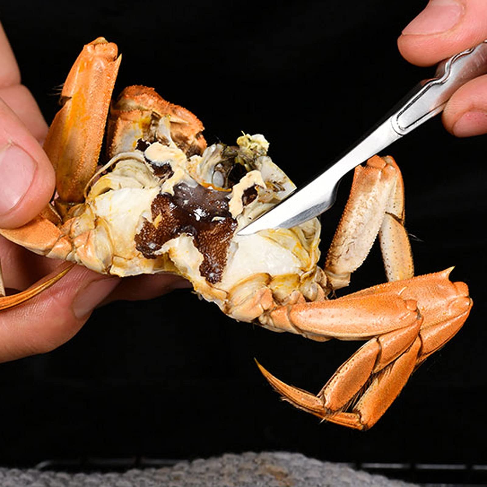 Ustensiles de Crustacés Les craquelins et les outils de la jambe de crabe avec boîte de rangement comprennent 1 craquelins de crabe avec des ciseaux, 1 fourchette de la jambe de crabe / des outils de