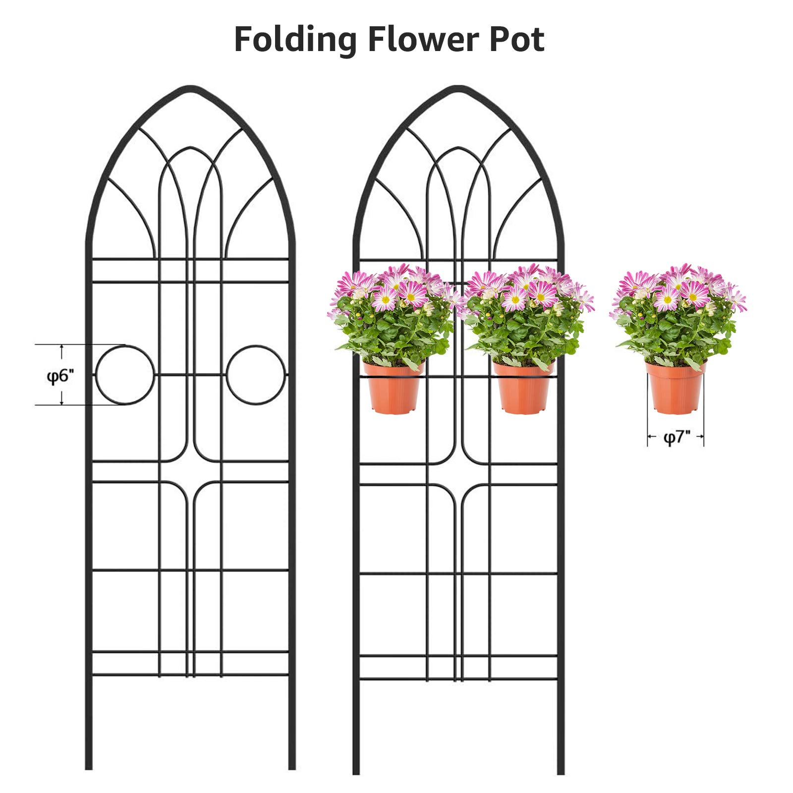Buy Amagabeli Garden Trellis 2 Pack 72”x21” Heavy Duty Rustproof Wall