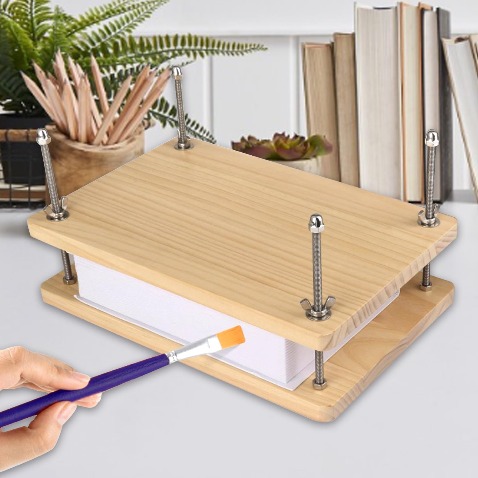 Hout Boekhoutpers, 30x20cm Boekhoutpers Multifunctioneel Handmatig Stabiel Boekbinden Gereedschap Praktisch Boekbinden Accessoires DIY Boekbinden Etiketten Houten Vormfactor Stofferingpers Voor Thuis