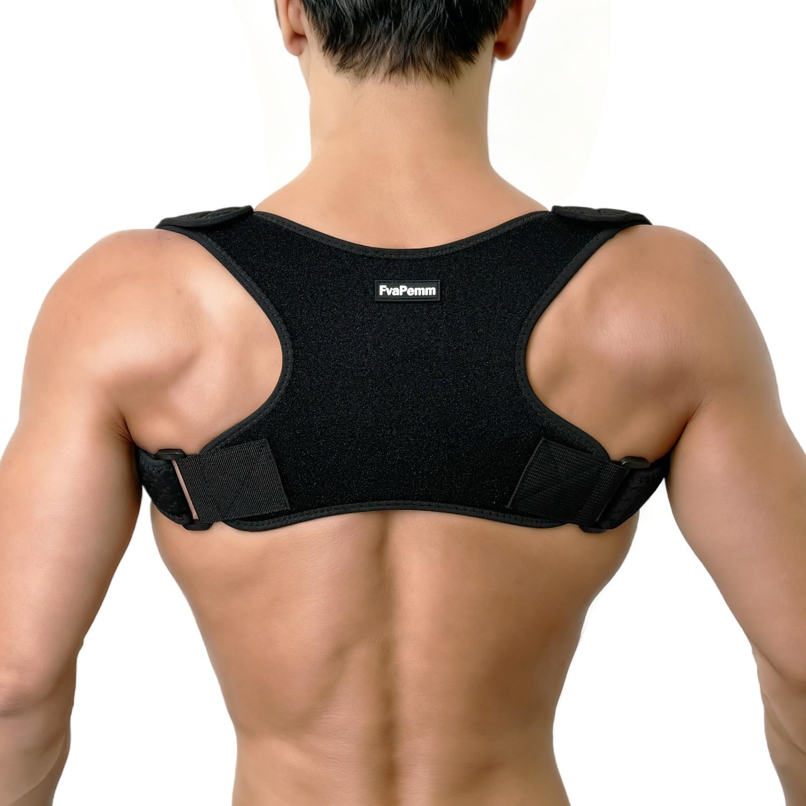 Photo 1 of FvaPemm Posture Corrector for Women Men, Copper Upper Back Brace, Back Straightener Support Correcting Hunchback and Bad Posture, Back Pain Relief for Neck, Shoulder, Clavicle, Black, L/XL