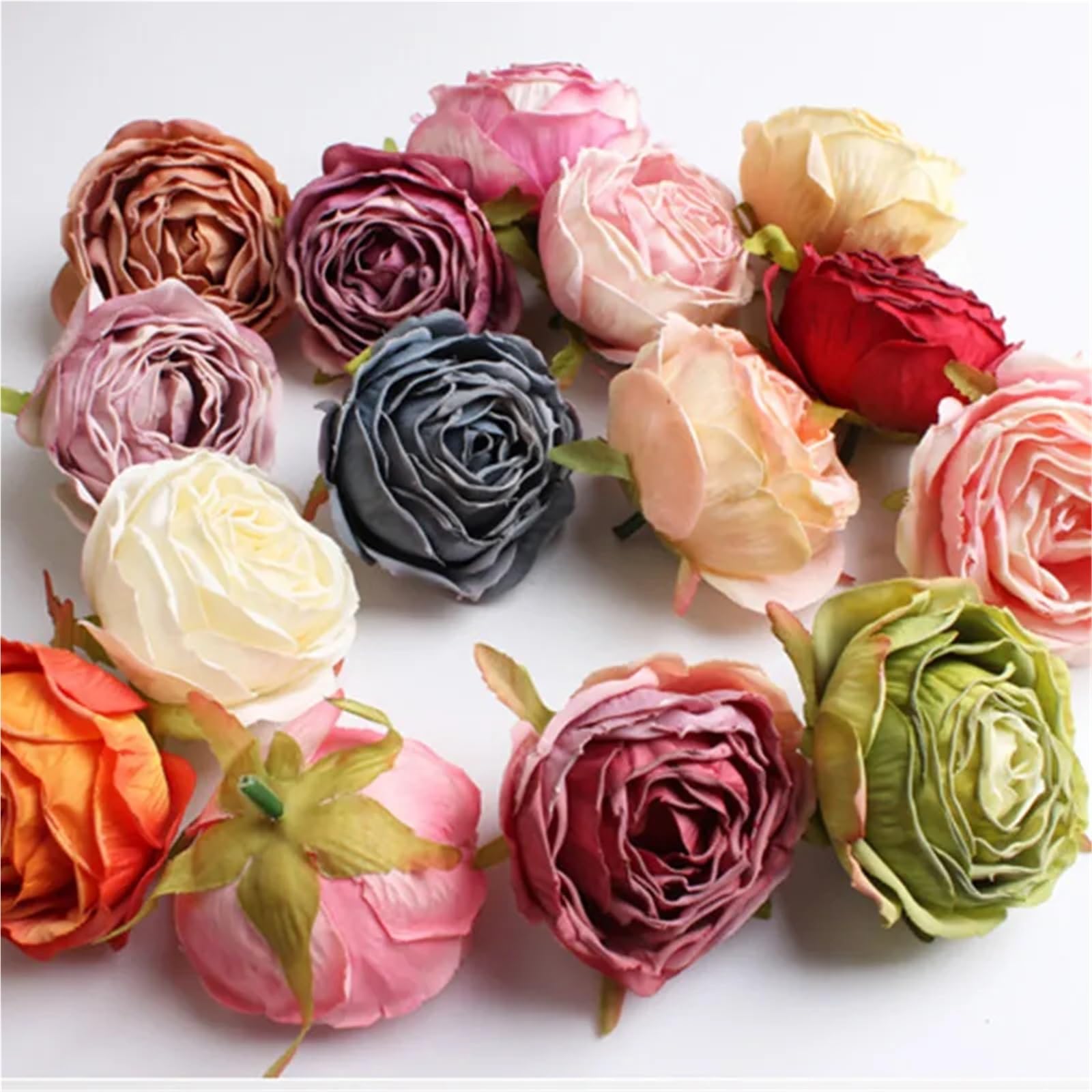 Fiori Di Stoffa 50 pezzi 14 colori 7 cm testa di fiore in tessuto di seta artificiale for fai da te matrimonio bouquet da