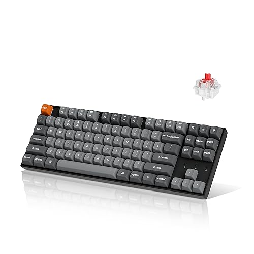 Keychron K8 Max TKL Mechanical Keyboard Wireless, 87 Keys QMK 2.4 GHz/Bluetooth 5.1/Wired Connection, White Backlit with Programmable Keychron Super Red Switch for macOS Windows Linux - Keychron Super Red Switch