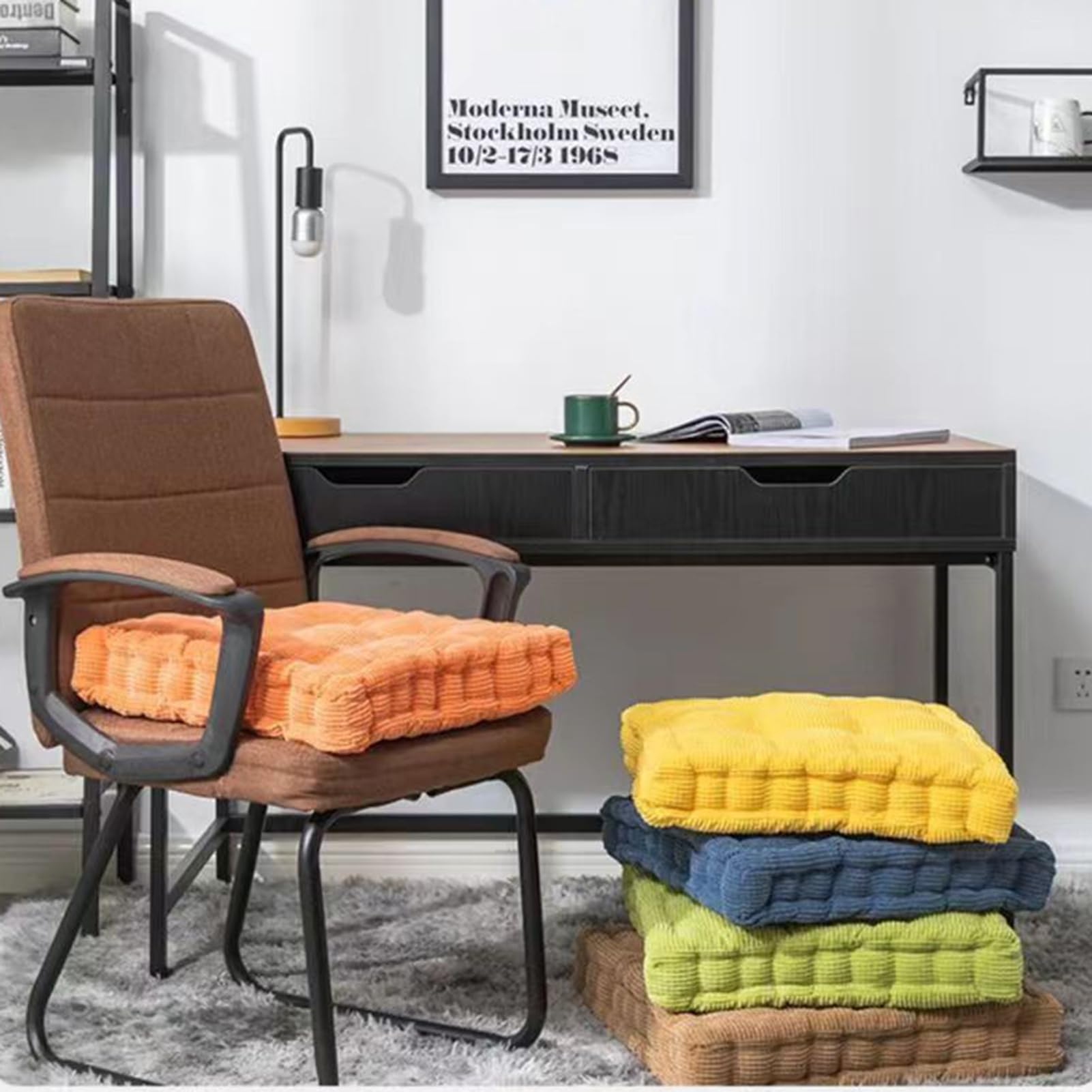 Cojín De Asiento para Esterno De 10 Cm De Grosor Cojín De Banco De Jardín Cojín De Asiento Rettangolare para Banco De Esterno Interno Amarillo 50x55cm