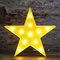 Vista 7 de Luz nocturna LED de marquesina, funciona con pilas, lámpara de mesa de escritorio en forma de estrella para niños, bebé, niño, regalo de niña, Azul