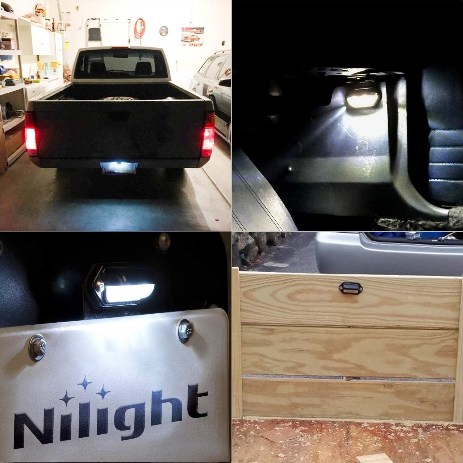 Nilight 2PCS 12V LED License Tag Light Convenience Courtesy Door Step Lights Waterproof Rainproof Dome Cargo Under Hood Legal for Car Truck RV Trailer