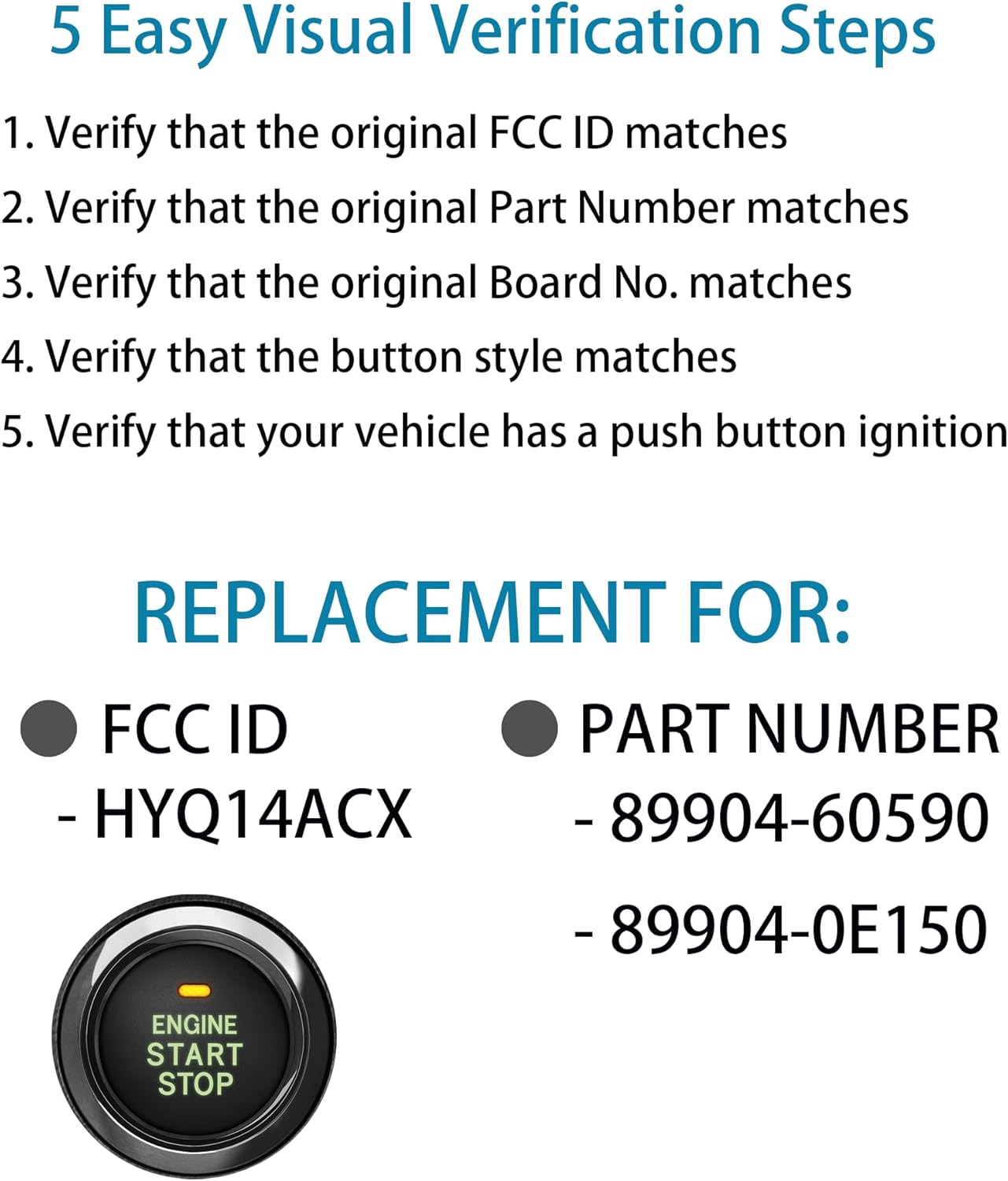 Smart Key for Lexus GX460, Alliskeys Proximity Smart Key Fob Replacement Compatible with Lexus GX460 2010-2020 HYQ14ACX 271451-5290 89904-60590