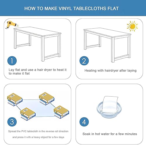Miniatura 7 de Mantel de PVC transparente de 0.039 pulgadas de grosor, protector de mesa para comedor, oficina, tapete de plástico para escritorio, resistente al