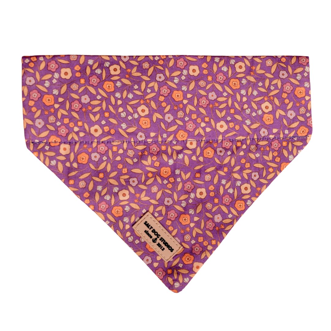 Salt Dog Studios Dog Bandana - Slip-On Dog Collar Bandana, Soft Cotton Dog Scarf for Small, Medium and Large Dogs, 19 (Ditsy Floral Purple, Small) — image 1