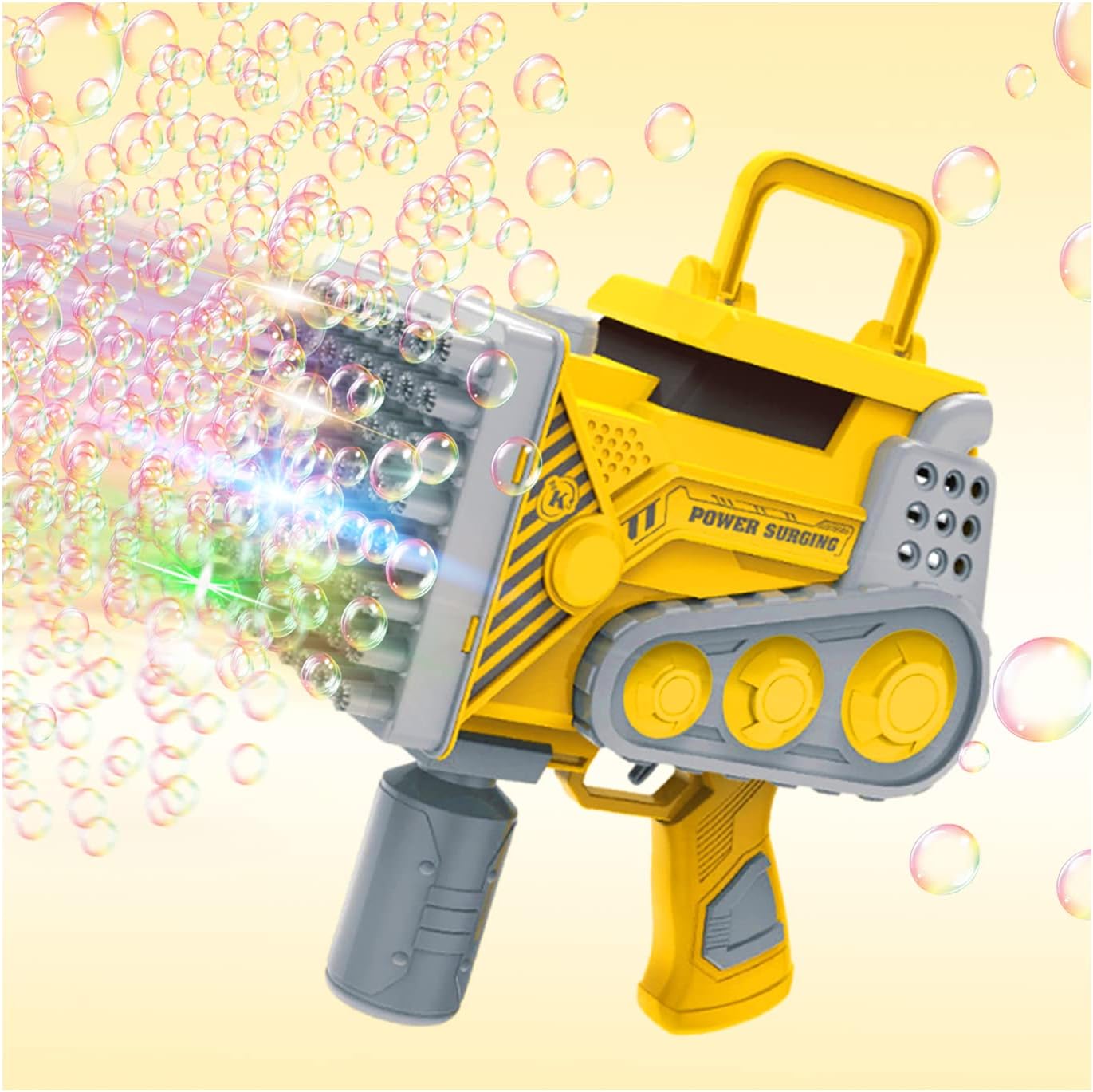 Bubble Machine Gun for Kids, 80 Holes Rocket Launcher Bubble Blaster