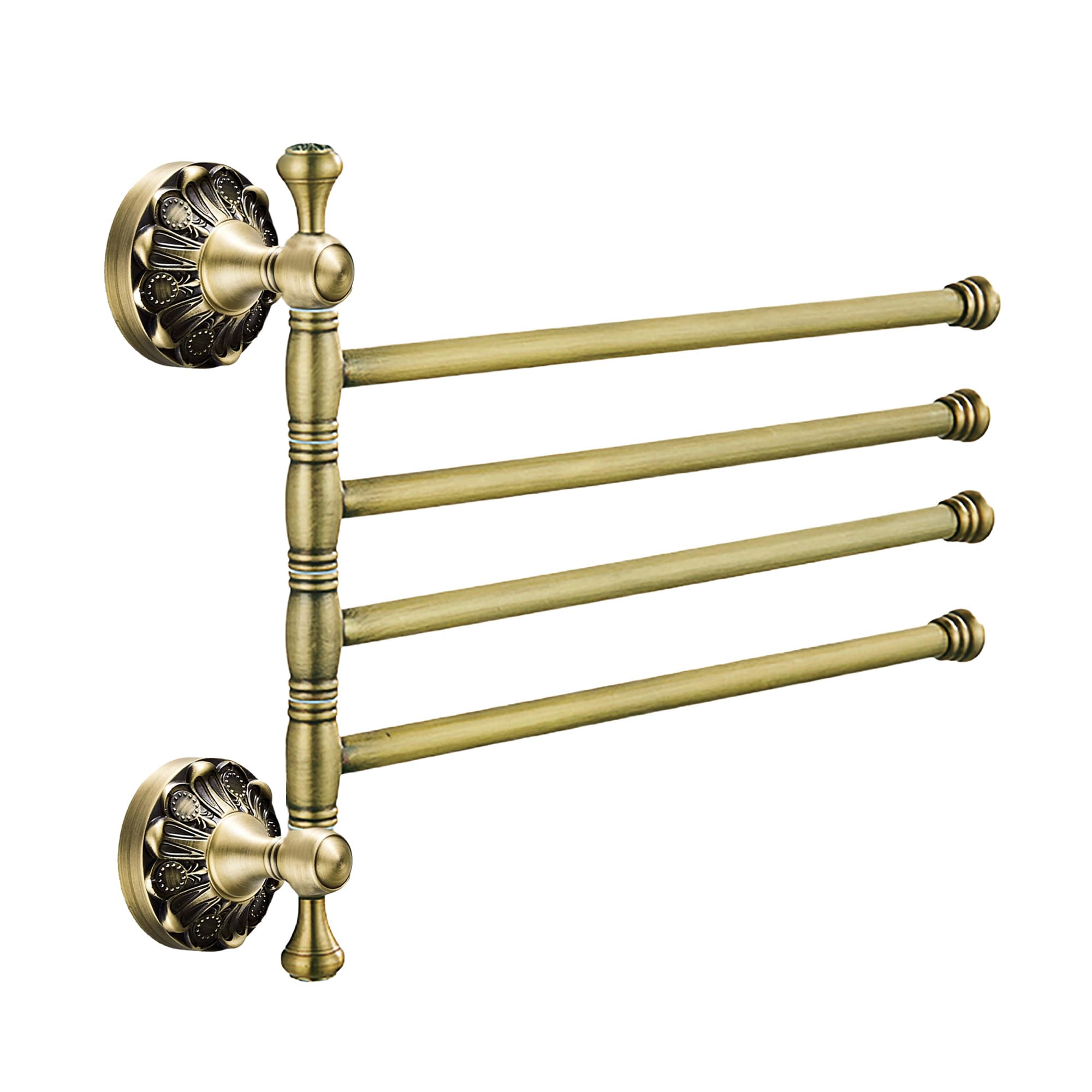 Antique Brass Bathroom Hardware Wall Mounted Folding Towel Rack Vintage Copper Bath Accessories