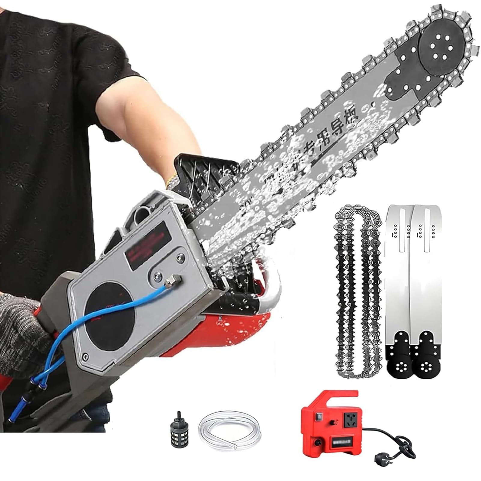GZGHRZQS 5800w/6500w Electric Wall Cutting Machine | Handheld Wet Cutting Machine for Granite and Reinforced Concrete | with Water Fed Dust Suppression | Depth 35/48cm