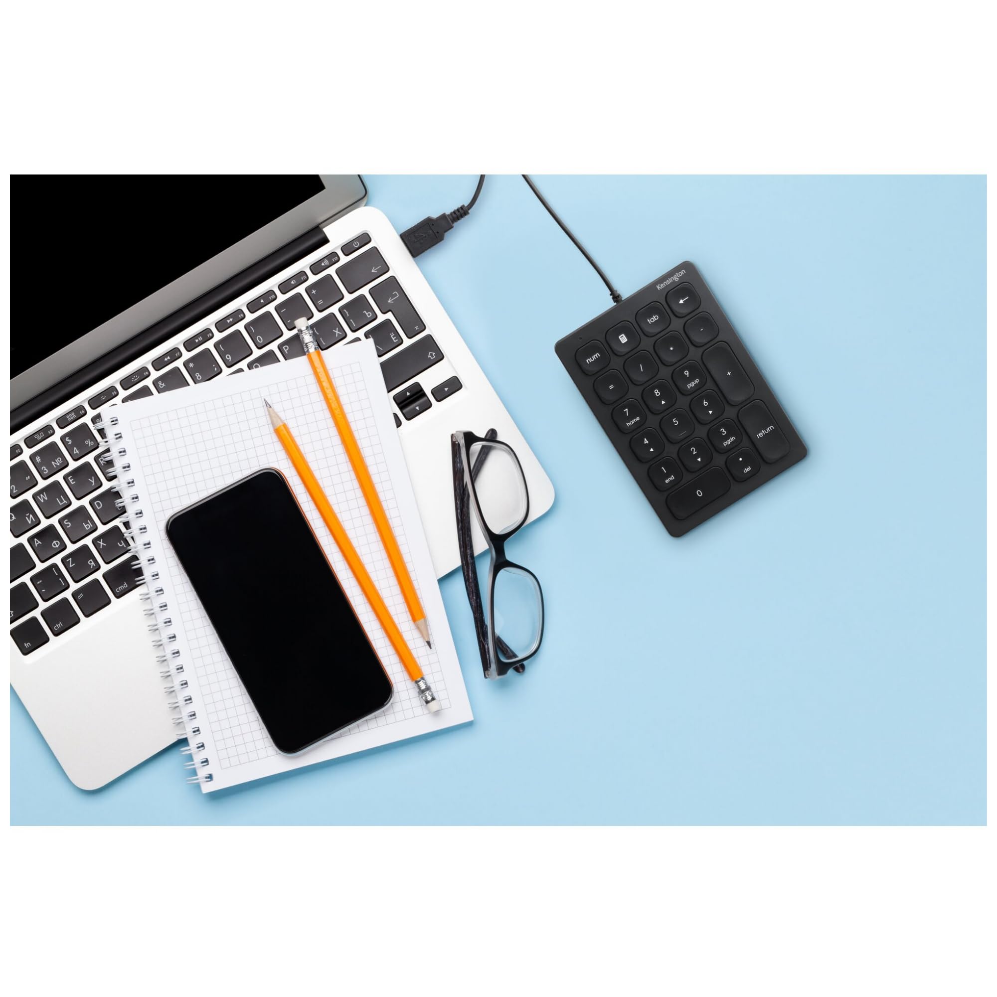 Kensington Teclado Numérico con Cable para USB-A de 21 Teclas con 4 Teclas de Acceso Directo para Ordenadores con Windows, macOS y Chrome OS, K79820WW