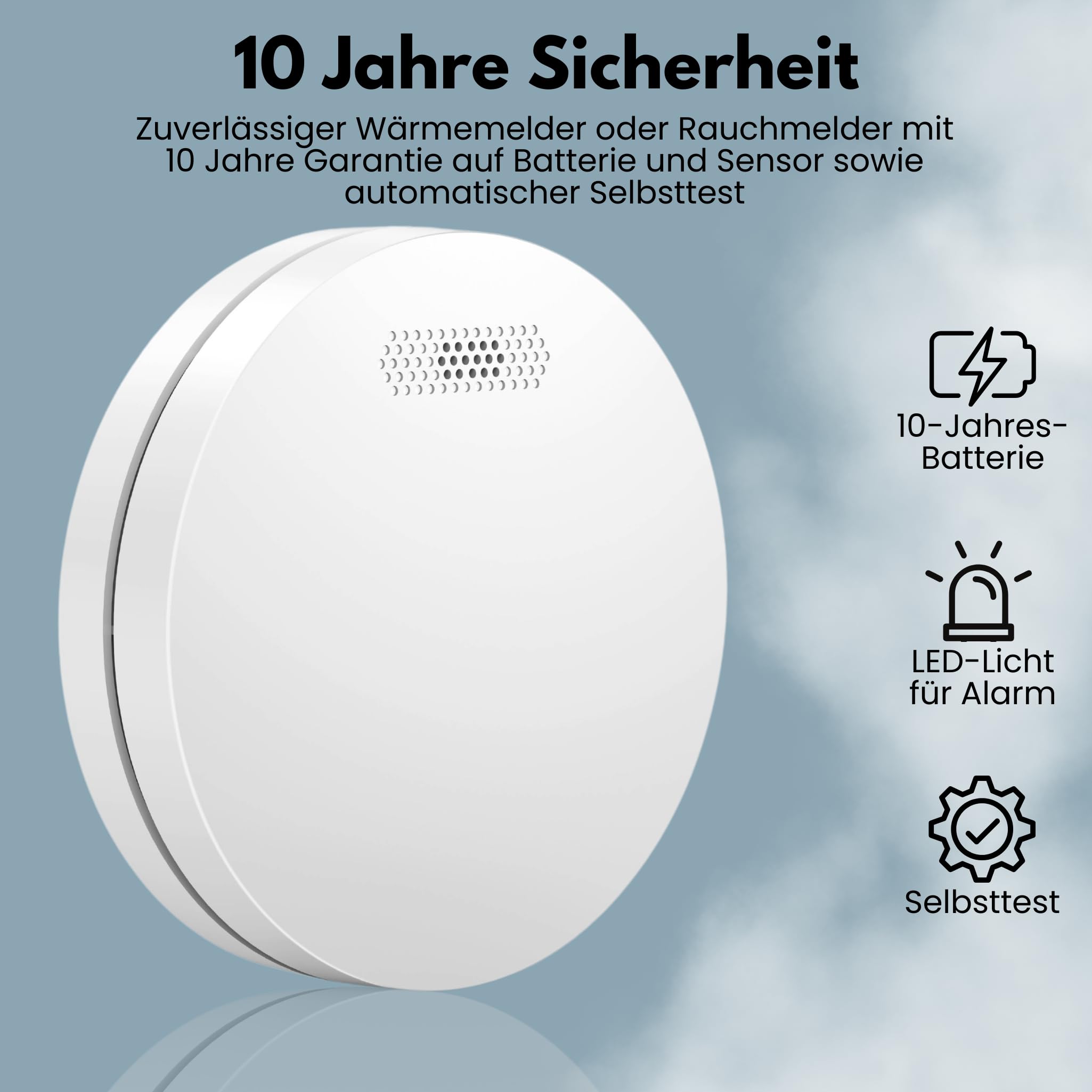 Aroha Link Hitzemelder/Rauchmelder Vernetzt - 10 Jahre Batterie - Feuer/Hitzemelder Vernetzbar - 5 Set