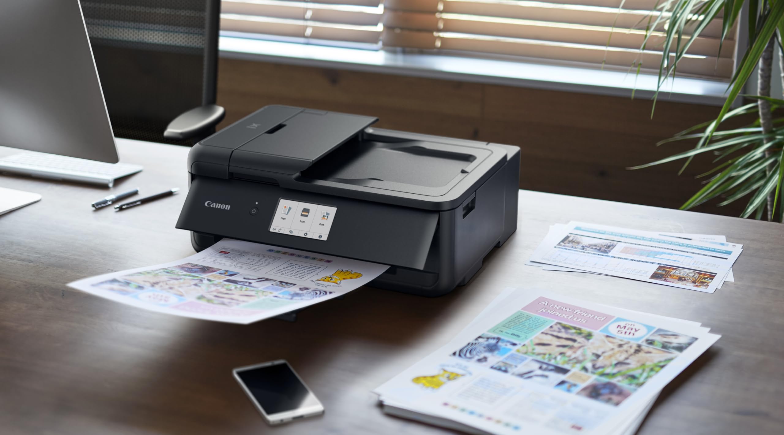 Canon PIXMA TS9550a Kabelloser A3-Farb-All-in-One-Tintenstrahl-Fotodrucker – A3 Drucken, Kopieren, Scannen – ADF, Touchscreen – WLAN, Ethernet, Cloud-Link-Konnektivität – Multimedia-Unterstützung