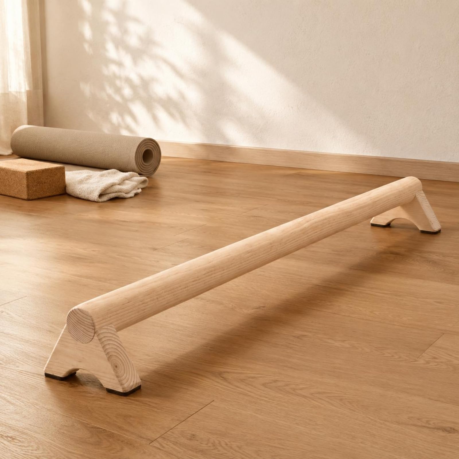 Trave di Stabilità in Legno Stabile Ponte di Equilibrio in Legno Struttura Robusta Attrezzatura Fitness per Principianti, Palestra