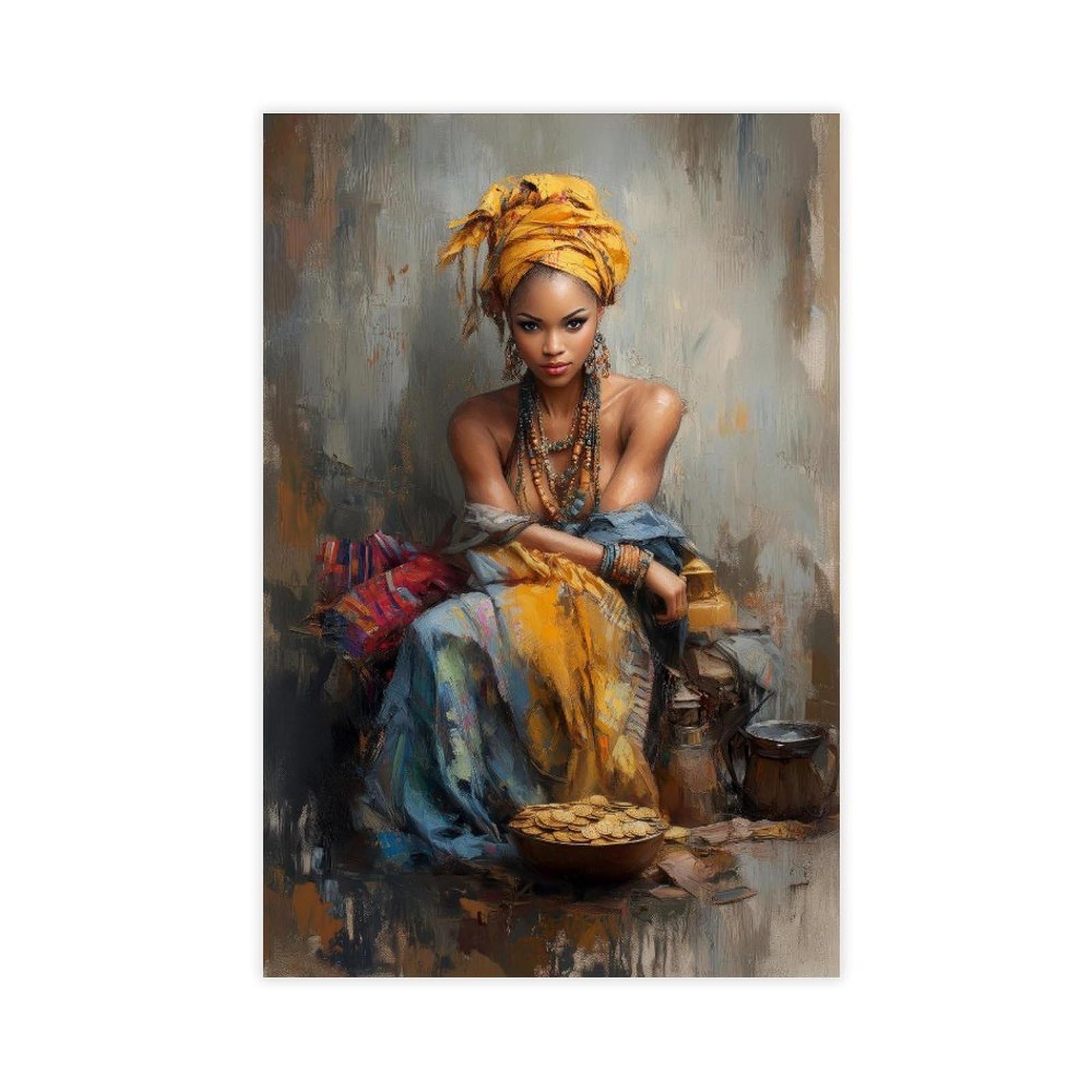 NCUDANK Yoruba Wealthy Women Power Goddess Canvas Poster Bedroom Decor Landscape Office Room Decor Gift 24x36inch(60x90cm)