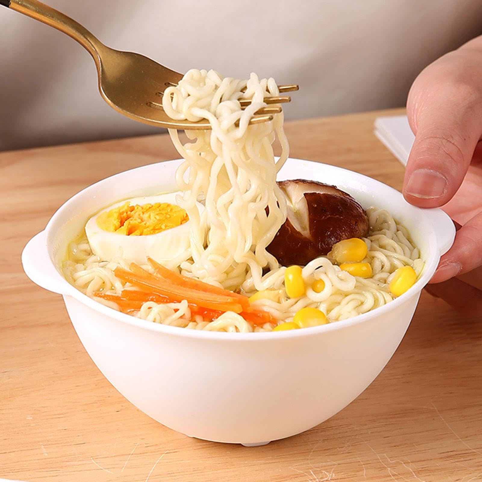 Bol à ramen avec couvercle pour micro-ondes | Bol à soupe avec couvercle passe au micro-ondes | Résistant à la chaleur, nouilles de grande capacité pour appartement, bureau, dortoir universitaire