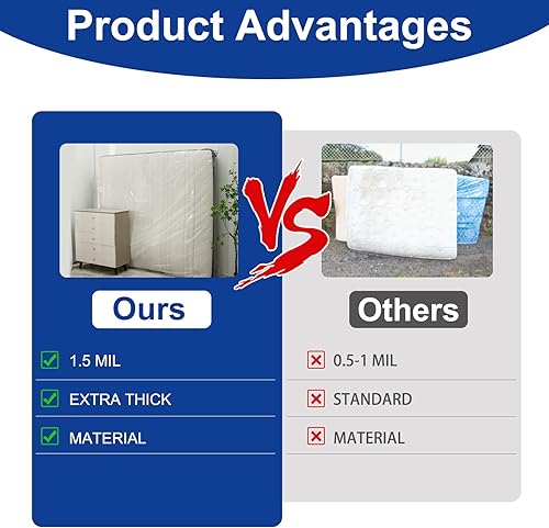 Miniatura 7 de TopSoon Mattress Storage Bag Mattress Disposal Bag Full/Twin Size 54-Inch by 87-Inch Clear