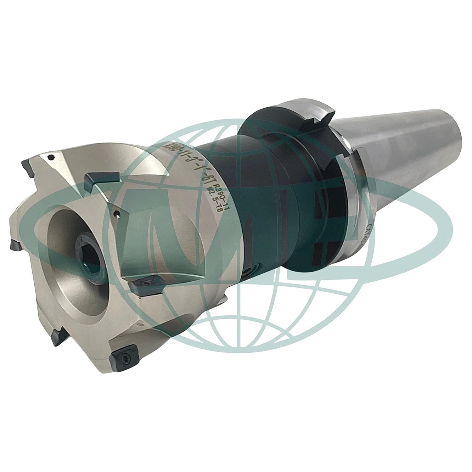 CME 3" 90° Indexable Face Mill w/ CAT40 Arbor, R390 Inserts Included, 6 Flutes