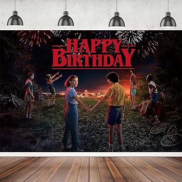 Happy Birthday Banner Stranger Things Amazon.com: Stranger Birthday Party Backdrop, 5*3Ft Movie Themd Birthday  Party Decorations For Kids Boys Girls Birthday Party Supplies, Stranger  Happy Birthday Banner Photography Background : Toys & Games