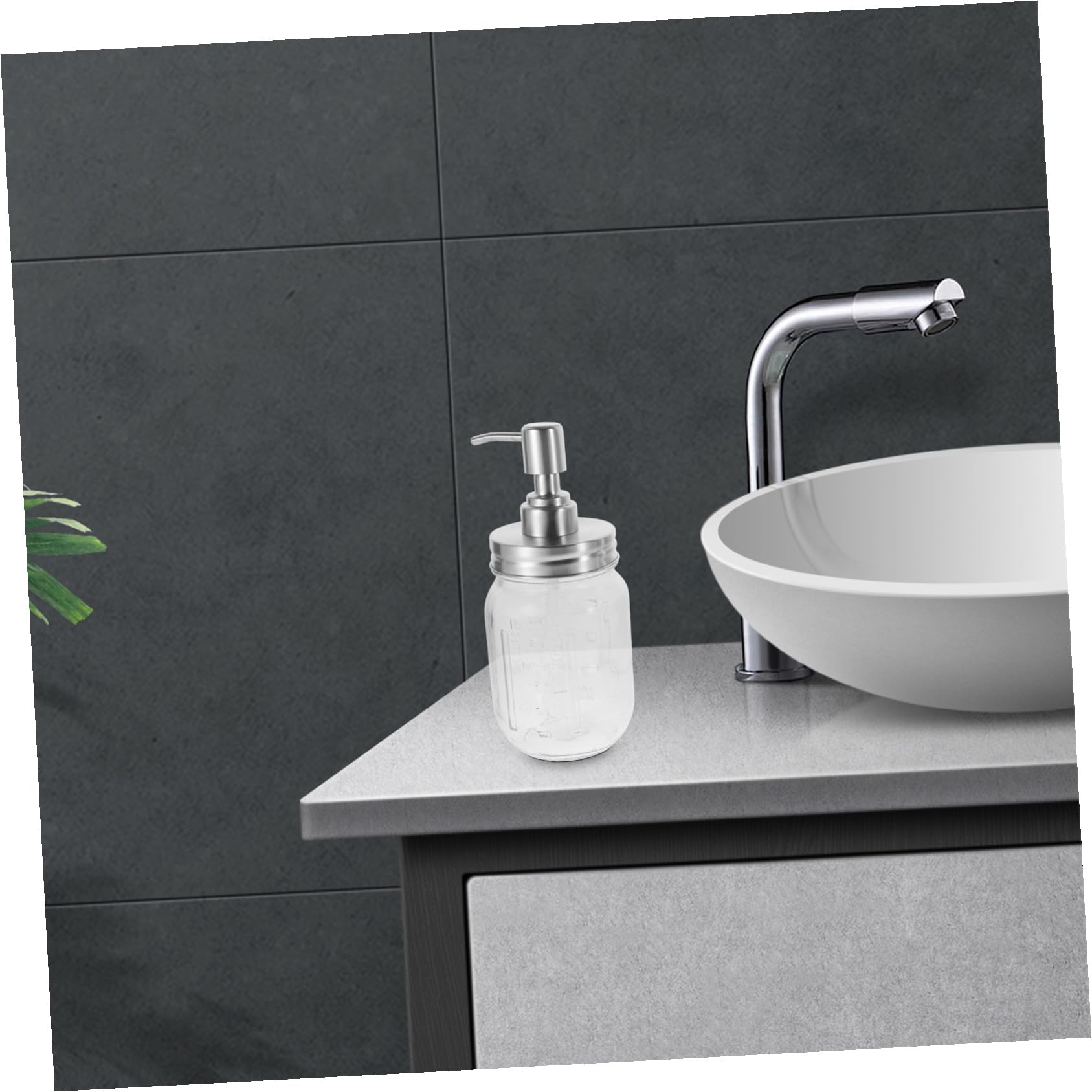 Cabilock Accesorios para Baño Completo con Dispensador de Jabón Líquido de Soporte para Cepillos de Dientes y Contenedor para Hisopos Set de Estilo Rústico para Encimeras de Baño
