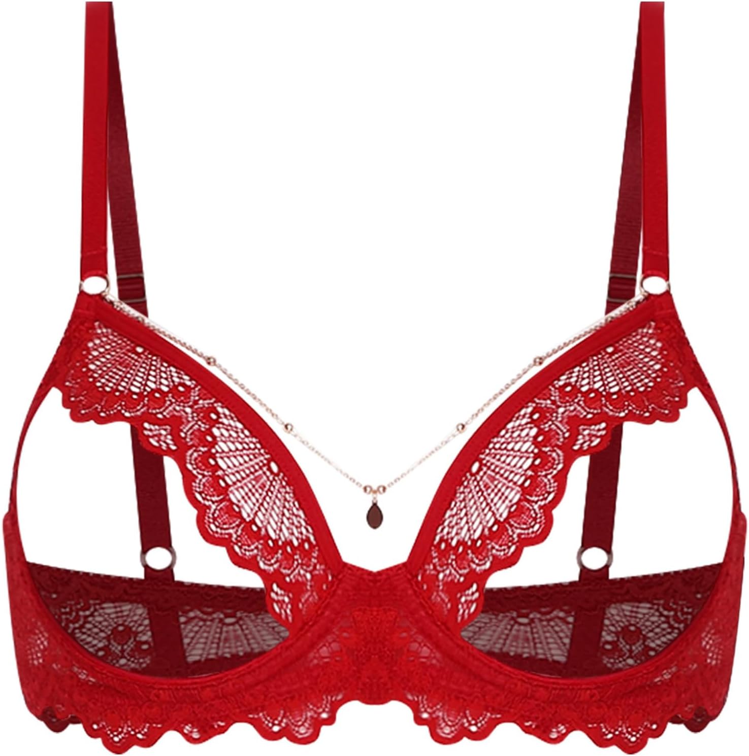 Adult Women's Bra Open Nipples Unlined Bra Hollow Cage Bras Tops Adjustable Shoulder Straps Clubwear