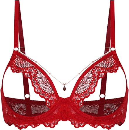 Adult Womens Bra Open Nipples Unlined Bra Hollow Cage Bras Tops Adjustable Shoulder Straps Clubwear