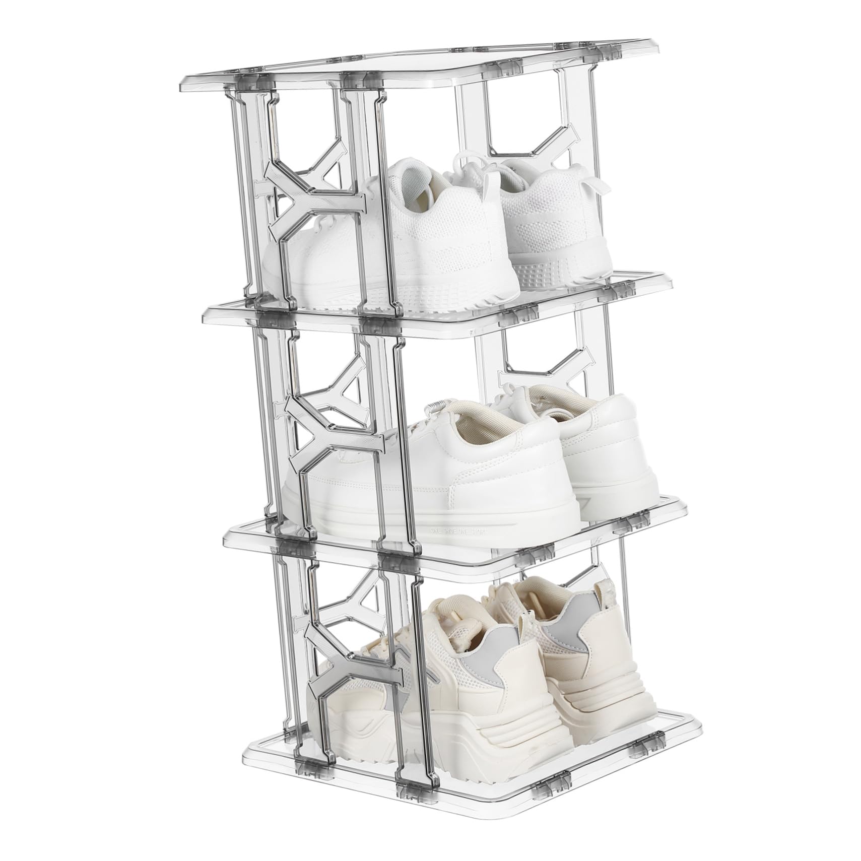 VALICLUD Organizador de Zapatos Vertical Porta Zapatos Ahorra Espacio 4 Niveles Plástico Transparente para Entradas