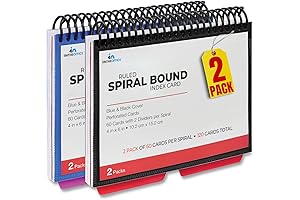 1InTheOffice Ruled Spiral Index Cards 4x6, 240 Cards (2 Packs)