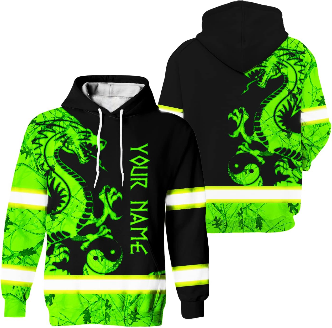 Eagle US Flag High Visibility Shirt for Men Hi Vis Shirt Custom Name Class 3 Reflective Safety Shirts Workwear