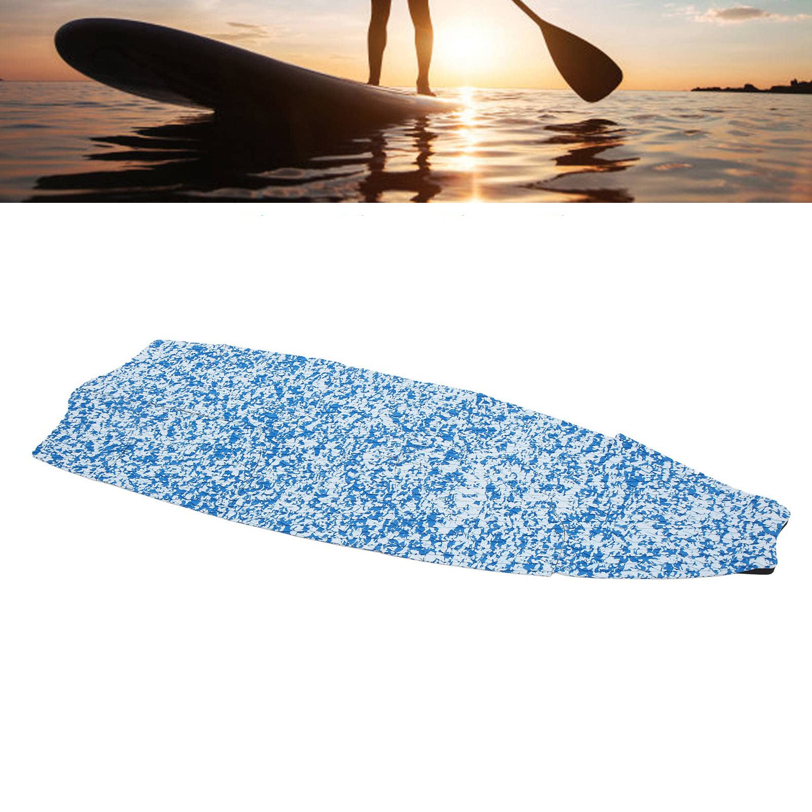Paddle Board Traction Pad Shock Cushion Performance für Kitesurfen Rutschfestes Eva Blau und Weiß