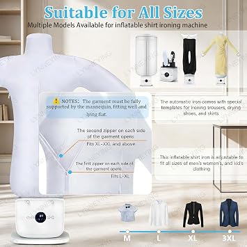 Automatic Ironing Machine with Hands-Free Operation and 360° Steamer for Quick Drying