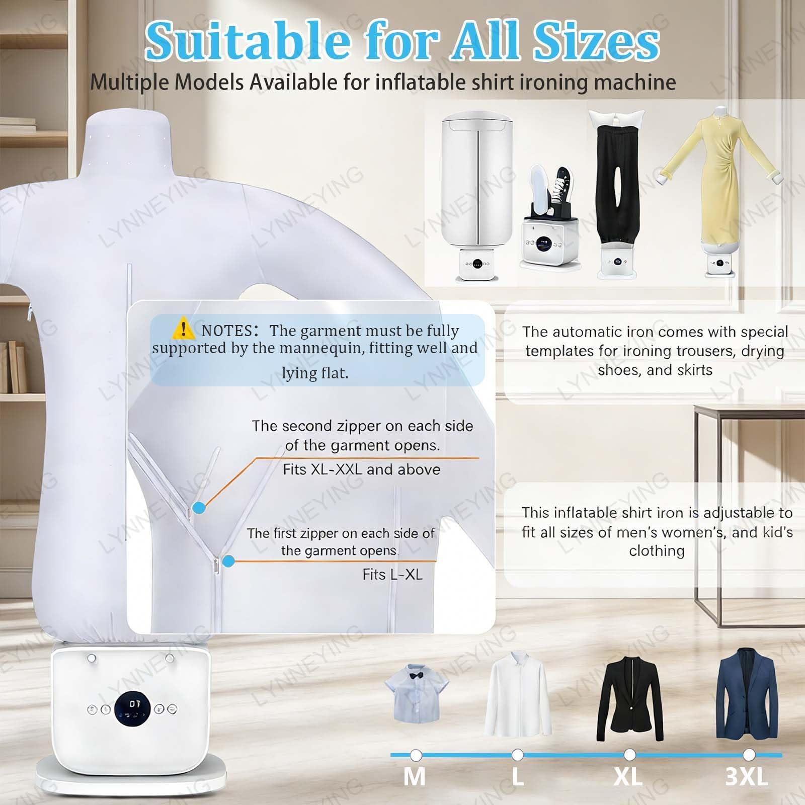Machine À Repasser Automatique Pour Maison, Armoire À Vapeur Verticale & Sèche-Linge Gonflable, Système Repassage Sans Main, Vaporisateur Portable Avec Régulation De Température(D)