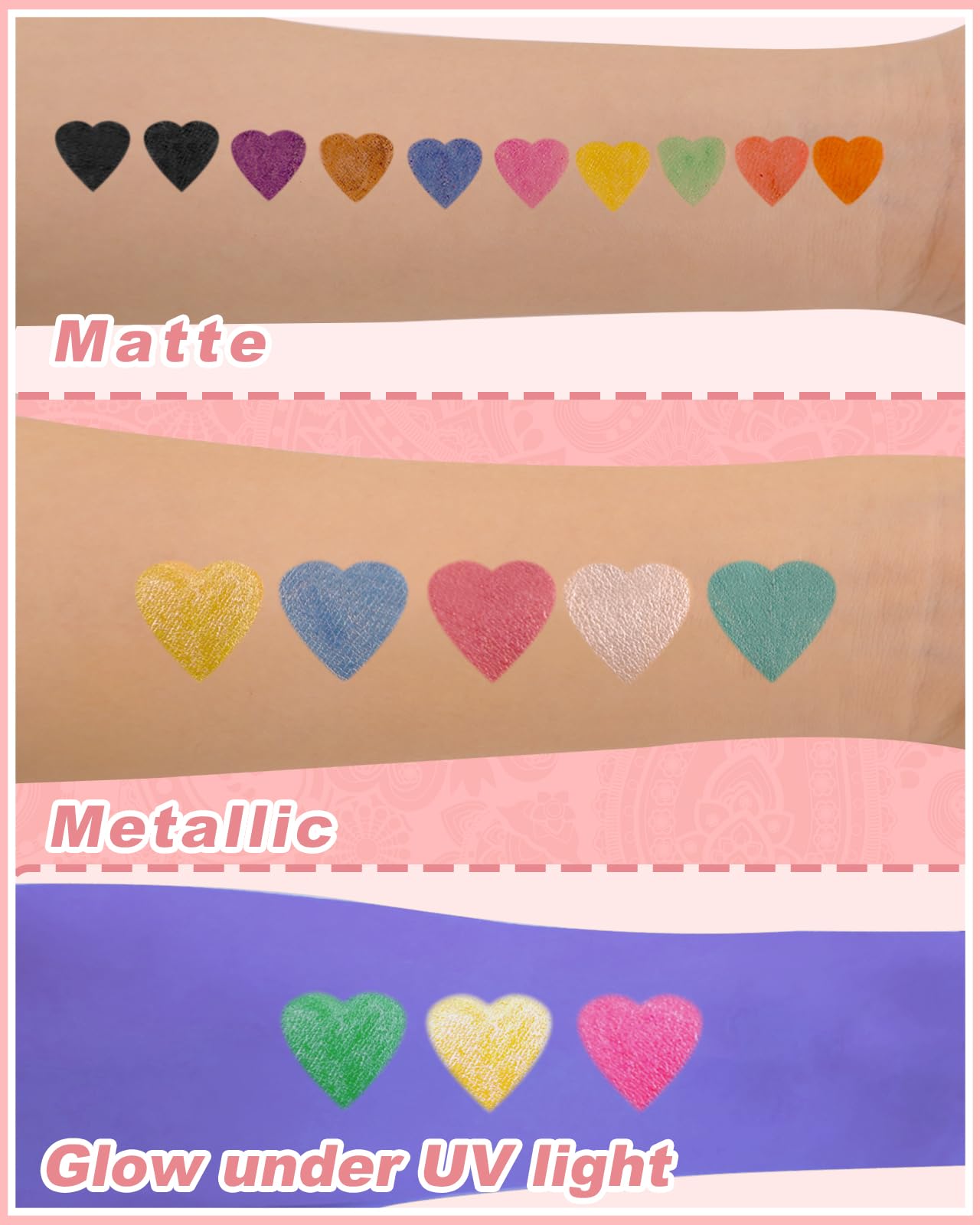 Tatouage Temporaire Stylo, 15PCS Stylos de tatouage Peau Marqueurs de corps double extrémité pour les Adultes Enfants, 62 Maquettes 2 Autocollants pour Carnaval, Halloween, Fête D'anniversaire