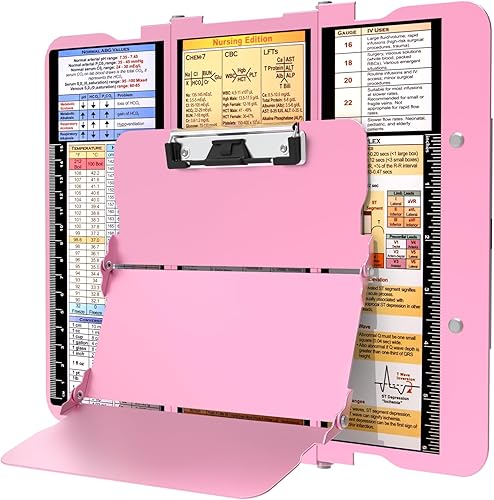 Portapapeles de enfermería, portapapeles plegable con edición de enfermería, 3 capas de aluminio, portapapeles de enfermera con clip de perfil bajo