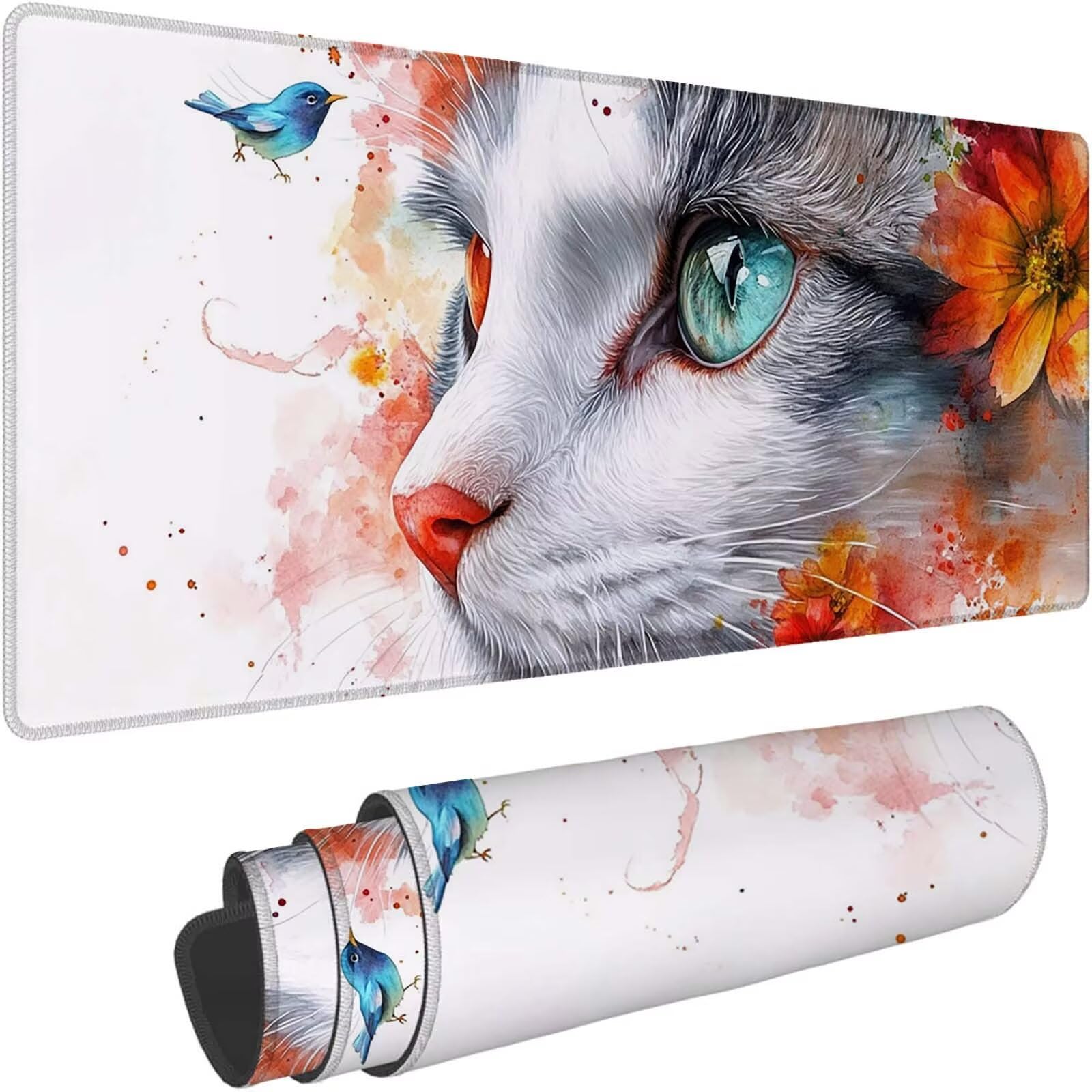 Tapis de Souris XXL Tapis de Souris Gaming 900 x 450 mm Blanc 0-z19