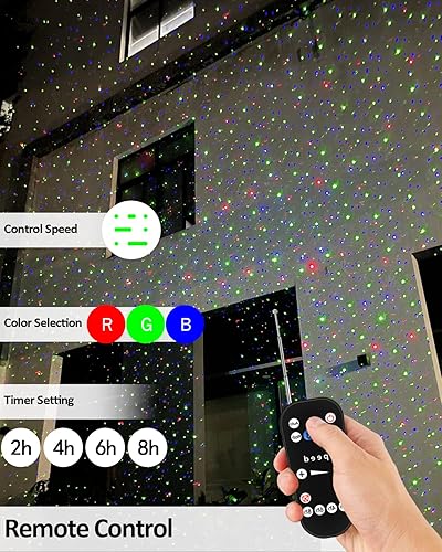 Miniatura 3 de Lunhoo Luces láser de Navidad proyector estrella jardín luciérnaga luces 3 color