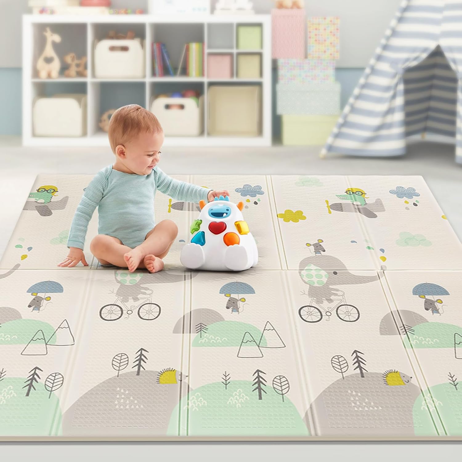 79"x71"x0.4" Extra Large Waterproof Foldable Baby Floor